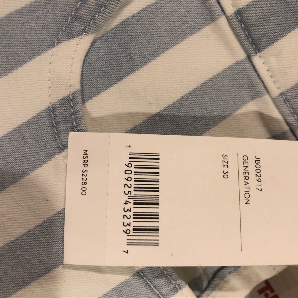 J Brand Jules High Rise Striped Denim NWT - Picture 5 of 5